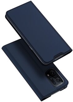 Dux Ducis Oppo Find X5 - Slim bookcase hoesje - Donkerblauw