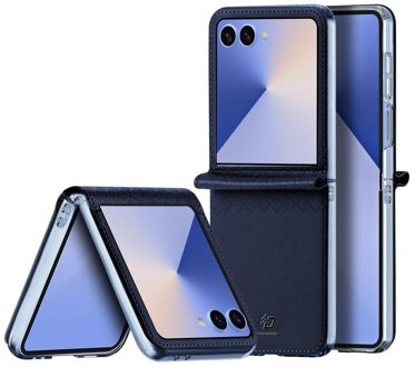 Dux Ducis Samsung Galaxy Z Flip 7 Leren hoes - backcover - Donkerblauw