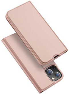 Dux Ducis Slim bookcase hoes - iPhone 13 Mini - Rose Goud