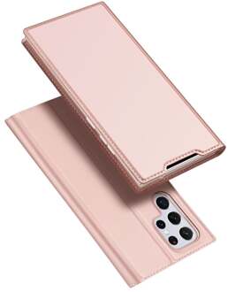 Dux Ducis Slim bookcase hoes - Samsung Galaxy S22 Ultra - Rose Goud