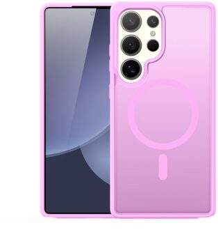 Dux Ducis Yind Samsung Galaxy S25 Ultra hoesje - slanke backcover met MagSafe ondersteuning - Lichtroze