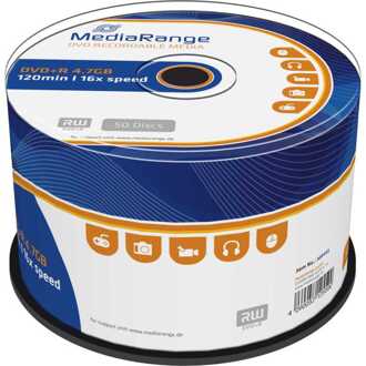 DVD+R MediaRange 4.7GB/120min 16x speed, 50 stuks