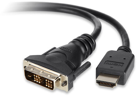 DVI / HDMI Aansluitkabel 1.80 m F3Y005BT1.8M Vergulde steekcontacten, Schroefbaar Zwart [1x DVI-stekker 18+1-polig - 1x HDMI-stekker]