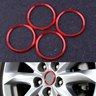 Dwcx Auto Aluminium 4 Stuks Red Wheel Center Hub Ring Cover Trim Fit Voor Mazda3 Mazda6 CX-5 CX-3