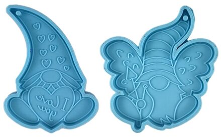 Dwerg Pop Vormige Hangers Epoxyhars Mal Diy Ambachten Sieraden Casting Tool Sleutelhanger Silicone Mould Zeep Maken 2stk