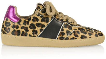 DWRS Label B11456-13 poona leopard combi black/fuchsia Klaproos - 38