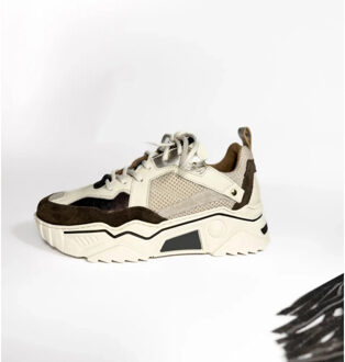 DWRS Label Dwrs pluto off white dark brown lage sneakers dames Beige - 39
