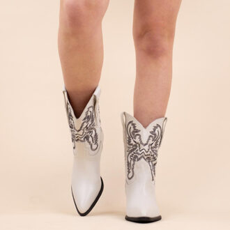 DWRS Label Laarsjes 261280 brady offwhite dames maat: leer Wit - 39