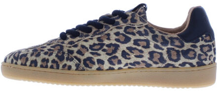 DWRS Label Poona leopard dames sneaker | dames | maat: | suede Bruin - 38