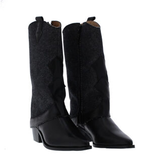 DWRS Label Shetland denim dames laars | dames | maat: | combinatie - maat 39 Zwart
