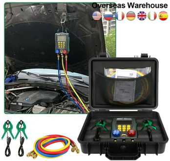 DY517A Car HVAC Manifold Air Conditioning R134a Manifold Digital Refrigeracion Repair Tools Vacuum Pressure Tester