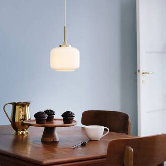 Dyberg larsen Arp hanglamp, messingkleurig, glas, Ø 15 cm messing, wit