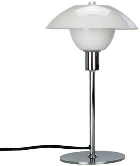Dyberg larsen Bergen tafellamp glazen kap Ø 20cm opaalwit, chroom