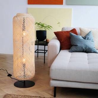 Dyberg larsen Boom vloerlamp met bamboe kap naturel, zwart