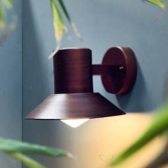 Dyberg larsen buitenwandlamp Venice, koperkleurig, Ø 20 cm antiek koper