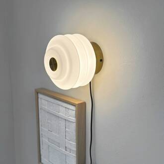 Dyberg larsen Dyberg Larsen, Wandlamp Diva, messingkleurig, Ø 16 cm messing, wit