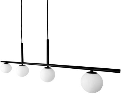 Dyberg larsen hanglamp Alice, zwart, metaal, 4-lamps. zwart, wit