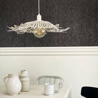 Dyberg larsen hanglamp Flora, parelwit, Ø 60 cm, metaal