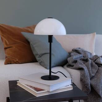 Dyberg larsen Jazz tafellamp, opaal/zwart mat zwart, opaal