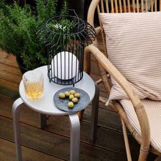 Dyberg larsen LED tafellamp Basket, zwart, metaal zwart, wit