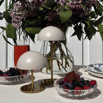 Dyberg larsen LED tafellamp op batterijen Along, beige, hoogte 20 cm beige, messing