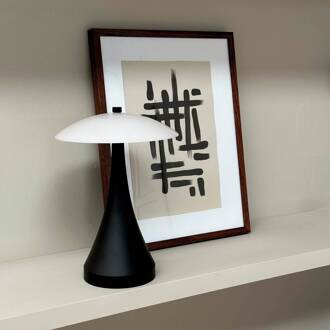 Dyberg larsen LED tafellamp Vienna, zwart/opaal 28 cm zwart, opaal