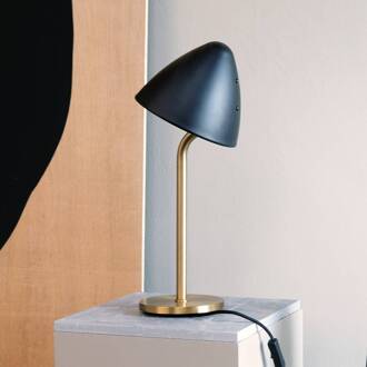 Dyberg larsen tafellamp Oulu, zwart/messing, hoogte 47 cm zwart, messing