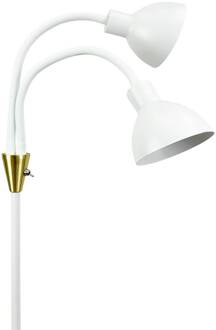 Dyberg larsen vloerlamp Lilje, wit, hoogte 135 cm, 2-lamps. wit, messing