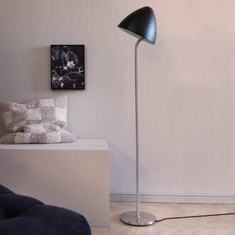 Dyberg larsen vloerlamp Oulu, zwart/staal, hoogte 128 cm zwart, geborsteld staal