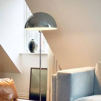 Dyberg larsen vloerlamp Stockholm, hoogte 143 cm metaal/marmer chroom, grijs gemarmerd