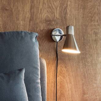 Dyberg larsen wandlamp DL12, chroom, hoogte 20 cm, metaal