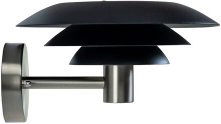 Dyberg larsen Wandlamp Dl25 Outdoor 20w Rvs Zwart/zilver