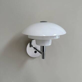 Dyberg larsen wandlamp Morph, opaal/chroom, breedte 21 cm opaal, chroom