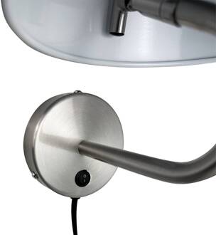 Dyberg larsen wandlamp Oulu, zwart/staal, Ø 20,3 cm zwart, geborsteld staal