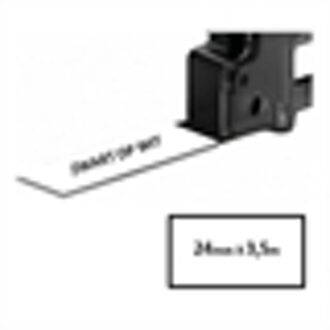 Dymo 1734524 IND Rhino tape flexibel nylon zwart op wit 24mm (huismerk)