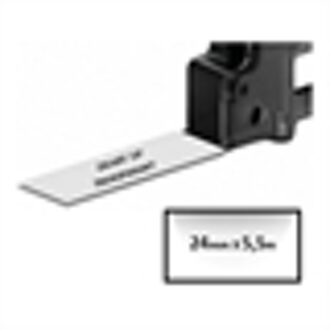 DYMO 1805433 IND Rhino tape permanent polyester zwart op transparant 24mm (huismerk)