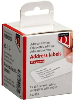 Dymo 99010 compatible labeletiketten wit - 89x28mm - 2 rollen a 130 etiketten (260 labels)