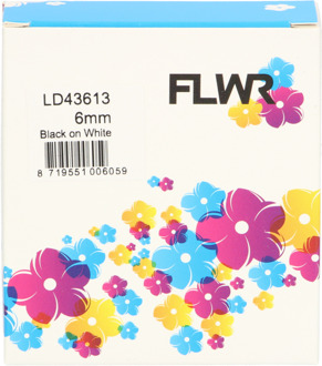 Dymo FLWR Dymo 43613 zwart op wit breedte 6 mm labels
