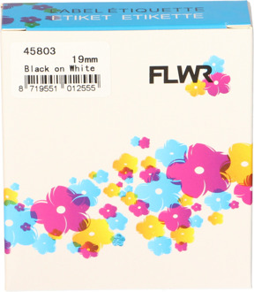 Dymo FLWR Dymo 45803 zwart op wit breedte 19 mm labels