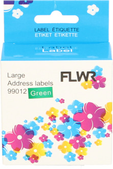Dymo FLWR Dymo 99012 adreslabel 36 mm x 89 mm groen labels