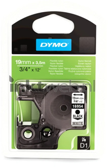 Dymo Labeltape Dymo 16954 D1 718050 19mmx3.5m nylon zwart op wit
