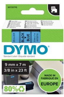 Dymo Labeltape Dymo 40916 D1 720710 9mmx7m zwart op blauw