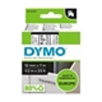 Dymo Labeltape Dymo 45010 D1 720500 12mmx7m zwart op transparant