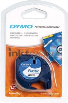 Dymo Labeltape Dymo Letratag 91202 plastic 12mm zwart op geel