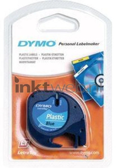 Dymo Labeltape Dymo Letratag 91205 plasticl12mm zwart op blauw