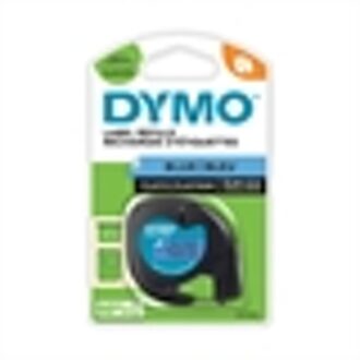 Dymo Labeltape Dymo Letratag 91205 plasticl12mm zwart op blauw