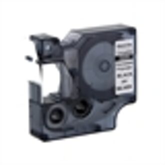 DYMO S0718180 / 18486 IND Rhino tape permanent polyester zwart op metallic 12mm (huismerk)