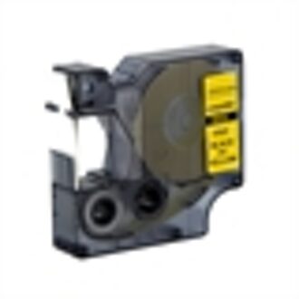 DYMO S0718450 / 18432 IND Rhino tape vinyl zwart op geel 12mm (huismerk)