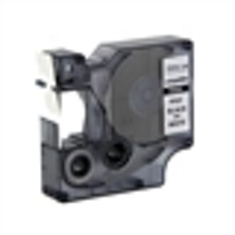 DYMO S0718600 / 18444 IND Rhino tape vinyl zwart op wit 12mm (huismerk)