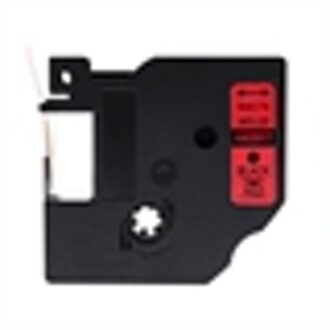 DYMO S0720720 / 40917 tape zwart op rood 9mm (huismerk)